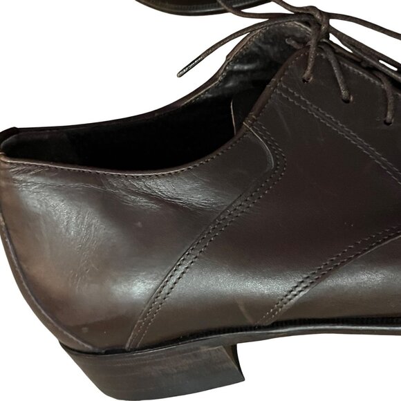 Vero Cuoio Men’s Brown Leather Lace Up Dress Shoes Size 8 Used Italy main image 13